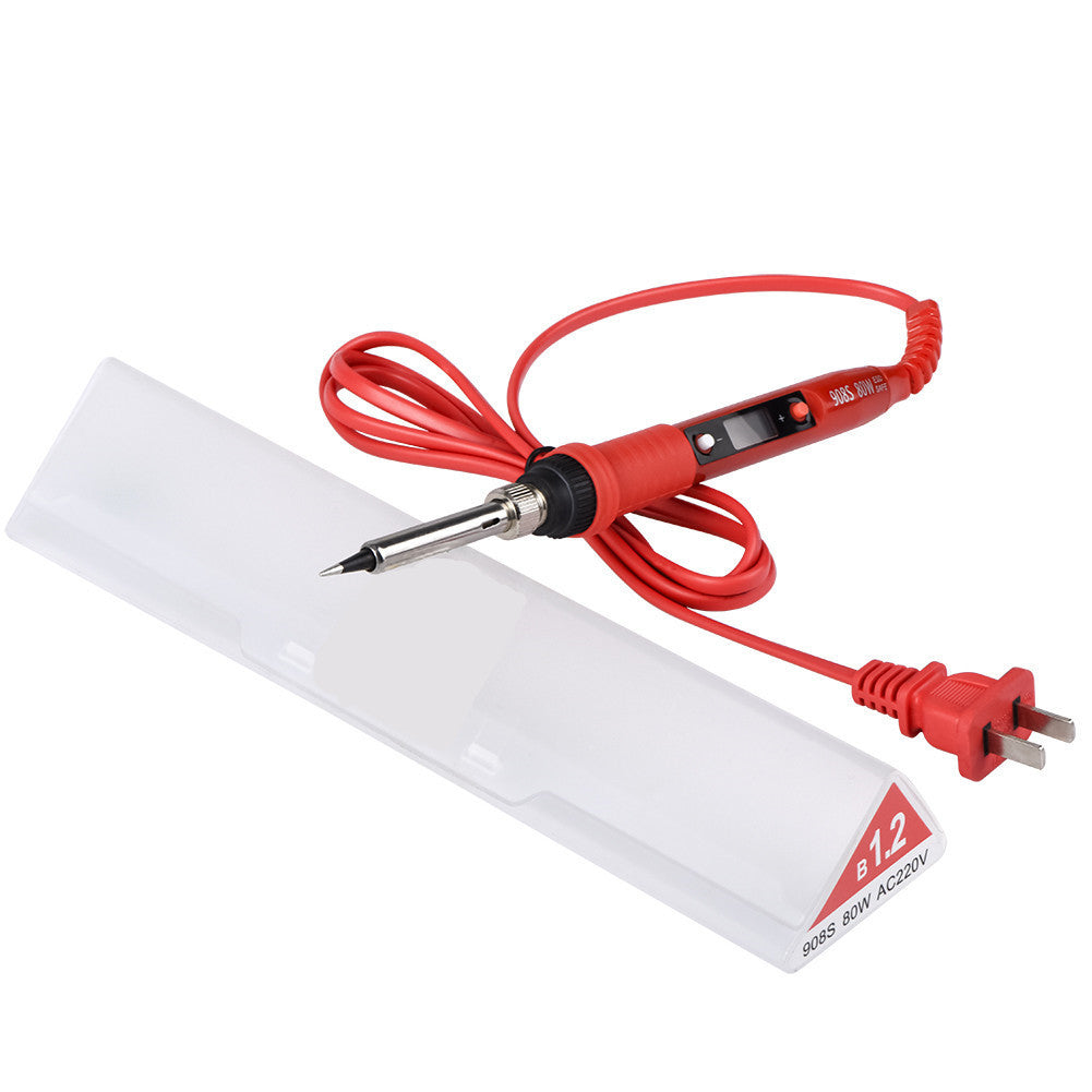 Adjustable temperature electric iron set