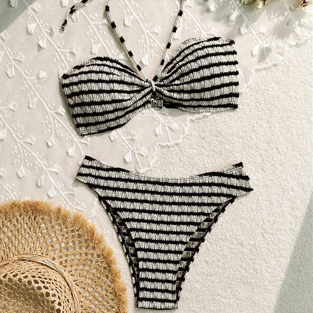 Bikini Split Striped Printed Swimsuit For Women