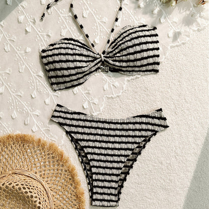Bikini Split Striped Printed Swimsuit For Women