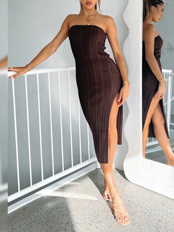 Knitted Split Fashion  Slim Women's Clothing