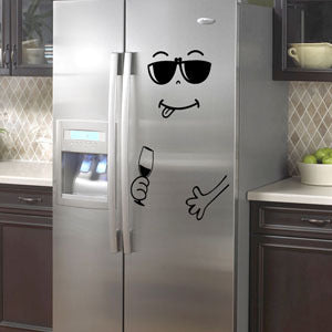 English Refrigerator Smiley Wall Sticker