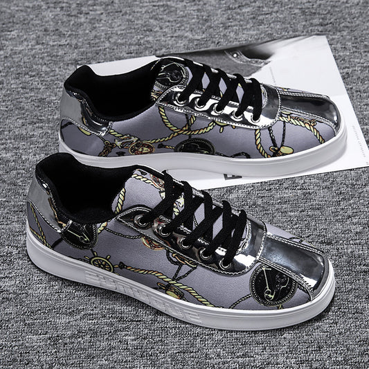 Low Cut Casual Sneakers Printed Breathable Men's Shoes