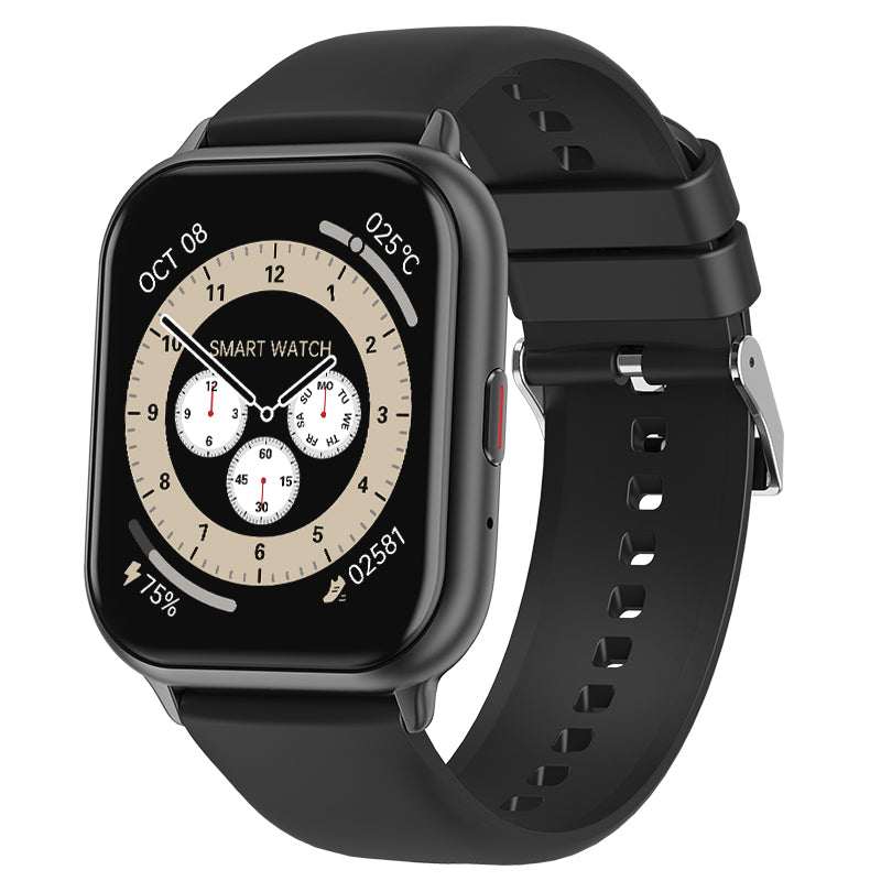 Smartwatch T17F with 1.85-inch display, Bluetooth calling, heart rate and sleep monitor, IP68 waterproof, 112+ sport modes, and customizable watch faces