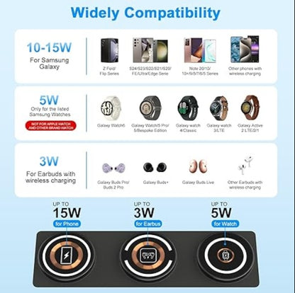 Wireless Charger For Phone, Watch & Earbuds