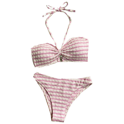 Bikini Split Striped Printed Swimsuit For Women