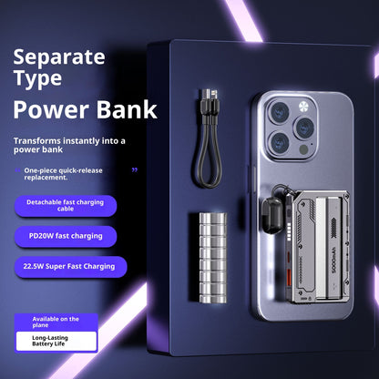 Detachable Mobile Power Cylinder Cell Mini Style Elastic Separation Type Power Bank