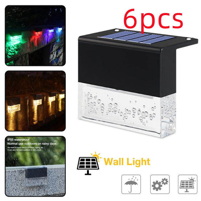 RGB LED Solar Light Step Fence Light 
