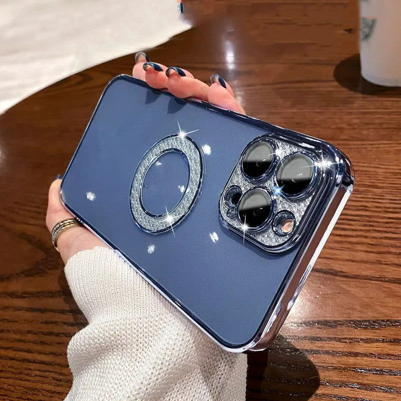 Rhinestone Exposed Label Drop-proof Simple I Protective Cover Phone Case