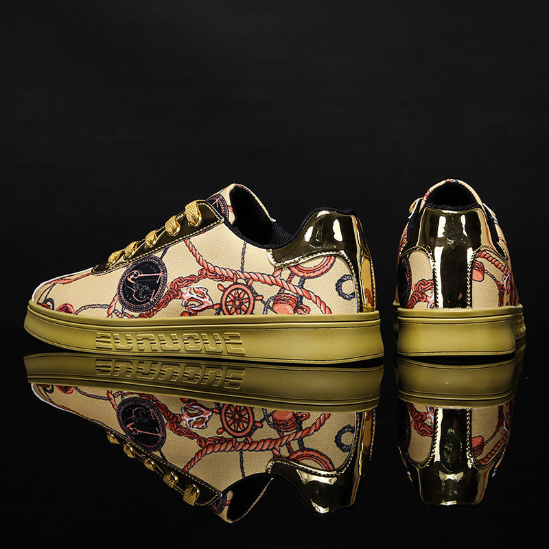 Low Cut Casual Sneakers Printed Breathable Men's Shoes