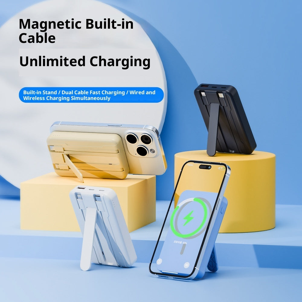 Magnetic Power Bank Mobile Power Supply Wireless Charger With Cable