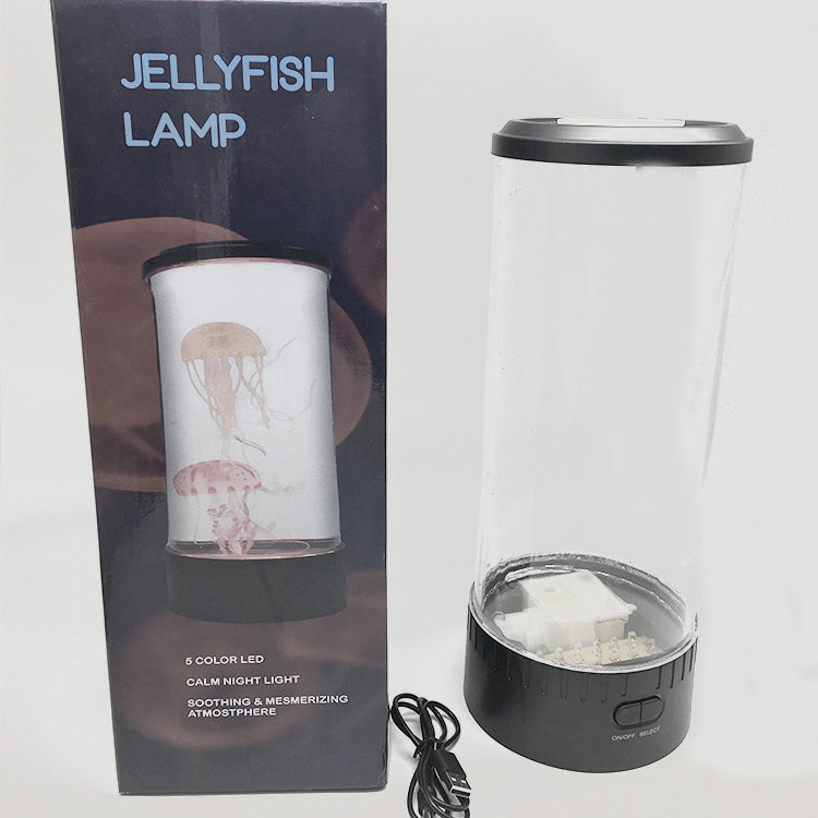 Jellyfish lamp with 6 color LED, calming night light creating a soothing atmosphere.
