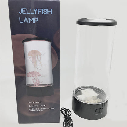 Jellyfish lamp with 6 color LED, calming night light creating a soothing atmosphere.