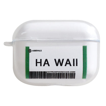 Compatible with Apple, Plane ticket cover city bar code label headphone case for Airpods Pro