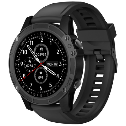 Android smart watch T35 with Bluetooth calling, fitness tracking, and heart rate monitor in black design