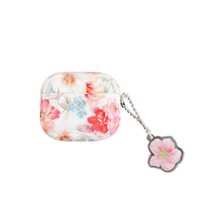 Bluetooth Earbuds Case Protective Cover Simple Watercolor Flower