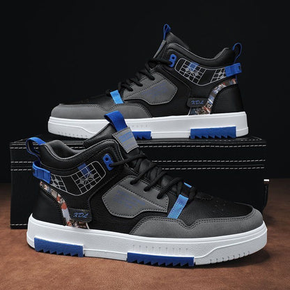 High-top Shoes Men's Flat Sneakers Trendy Versatile Student Casual Shoes Pumps