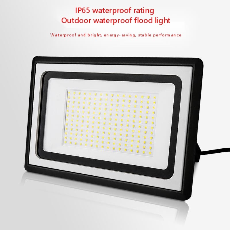 LED flood light with IP65 waterproof rating for outdoor use, featuring 50 lamp beads for bright illumination.