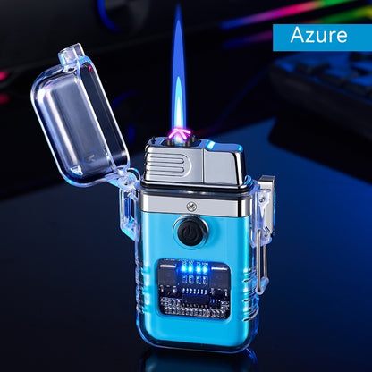 Gas-electric Dual-purpose Transparent Case Double Windproof Gas Lighters
