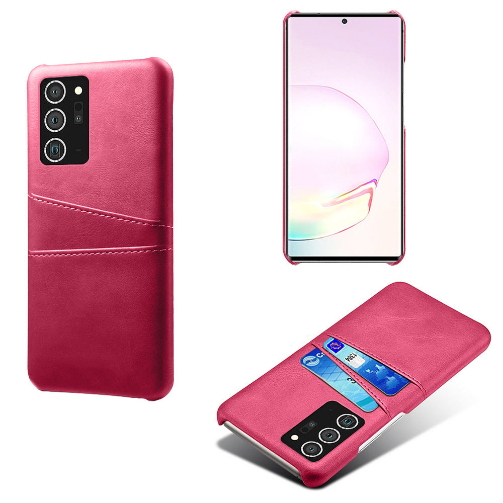 M Mobile Phone Case Double Card Phone Case in pink color, designed for Samsung, featuring a sleek leather style.