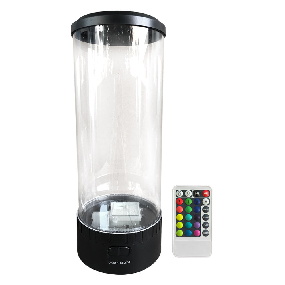 Jellyfish Light LED Light with unique acrylic design and remote control, cylindrical shape for modern decor.