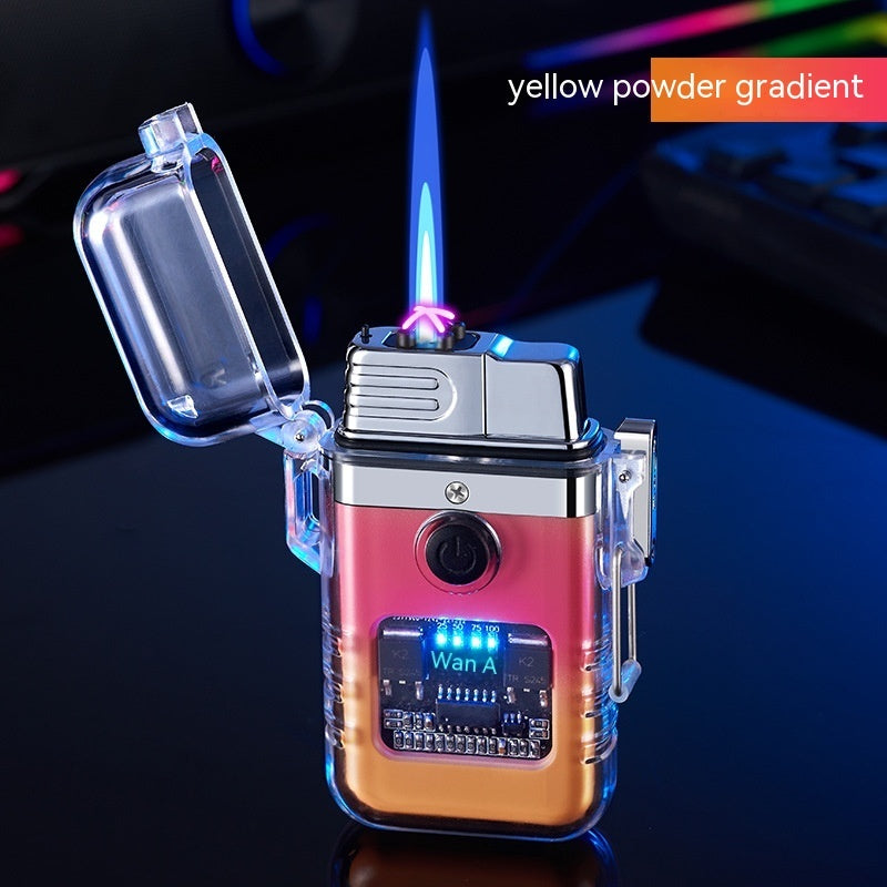 Gas-electric Dual-purpose Transparent Case Double Windproof Gas Lighters