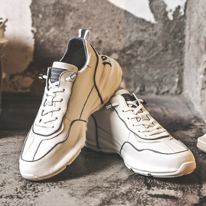 Spring New Breathable Running Leather Casual Sneakers