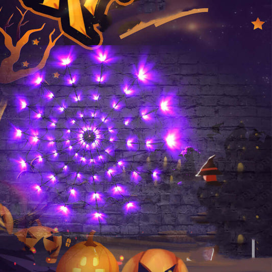  LED Spider Web Lights Halloween Decoration
