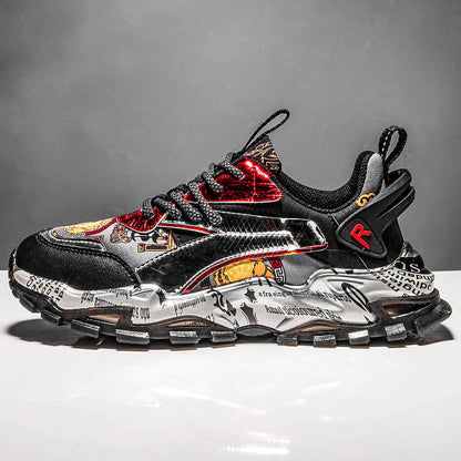 Breathable Tide Brand All-match Light Luxury Printing Men Casual Shoes