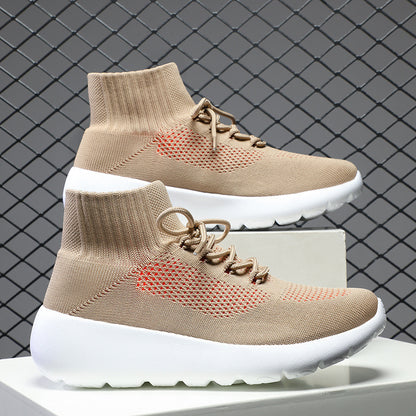 Flyknit Men's Shoes Lightweight Breathable Mesh Casual Sneaker