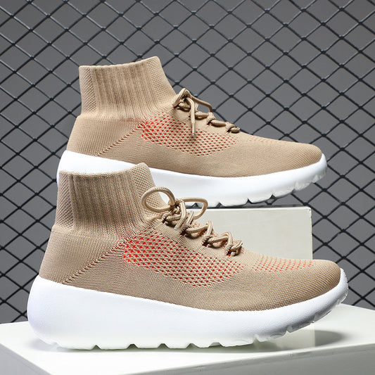 Flyknit Men's Shoes Lightweight Breathable Mesh Casual Sneaker