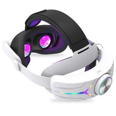 Ammonium Bicarbonate VR Headset with high-resolution display, adjustable straps, immersive audio, and sleek white design