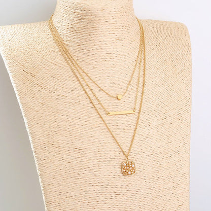 gold multi-layer pendant necklace for women with unique personality charm