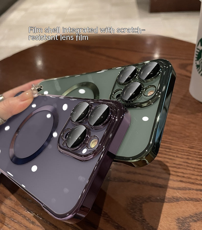 Plastic Dustproof Net Electroplating Frameless Phone Case I Magnetic Hard Shell