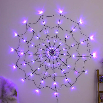 LED Spider Web Lights Halloween Decoration