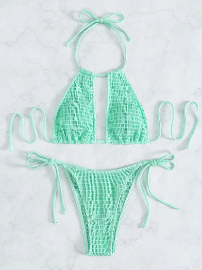 Women's Split Beach Swimsuit Bikini Two-piece Set