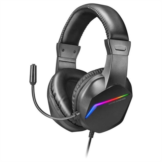 Black Mars Gaming MH122 gaming earpiece with RGB lighting and omnidirectional microphone