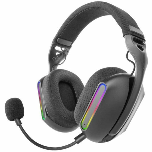 Black Mars Gaming MHWPRO wireless gaming headset with microphone and RGB lighting