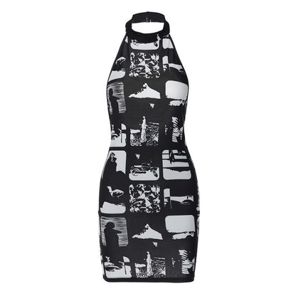 Women's Clothing Fashion Backless Sheath Dress