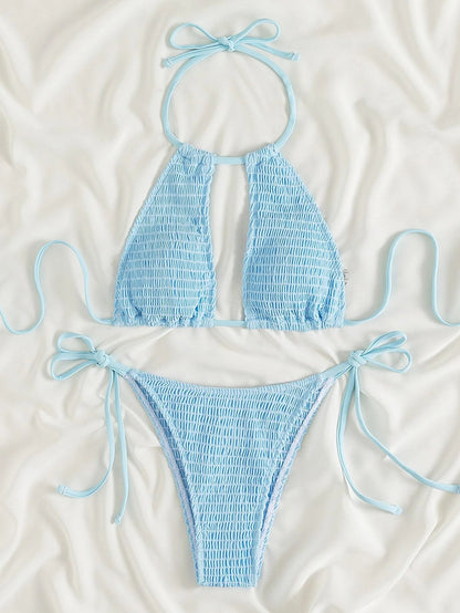 Women's Split Beach Swimsuit Bikini Two-piece Set