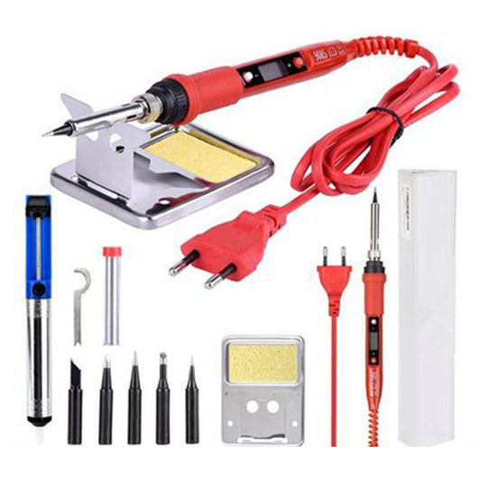 Adjustable temperature electric iron set