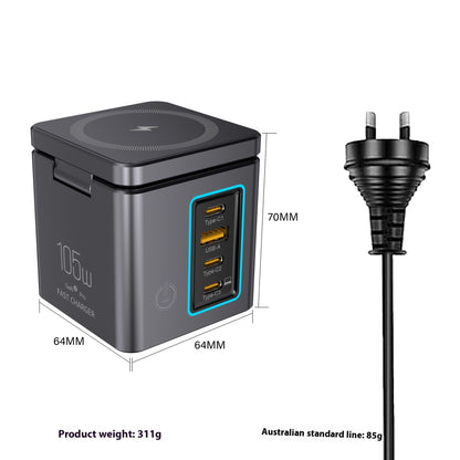 105W Multifunctional Magnetic Wireless Gallium Nitride Charger