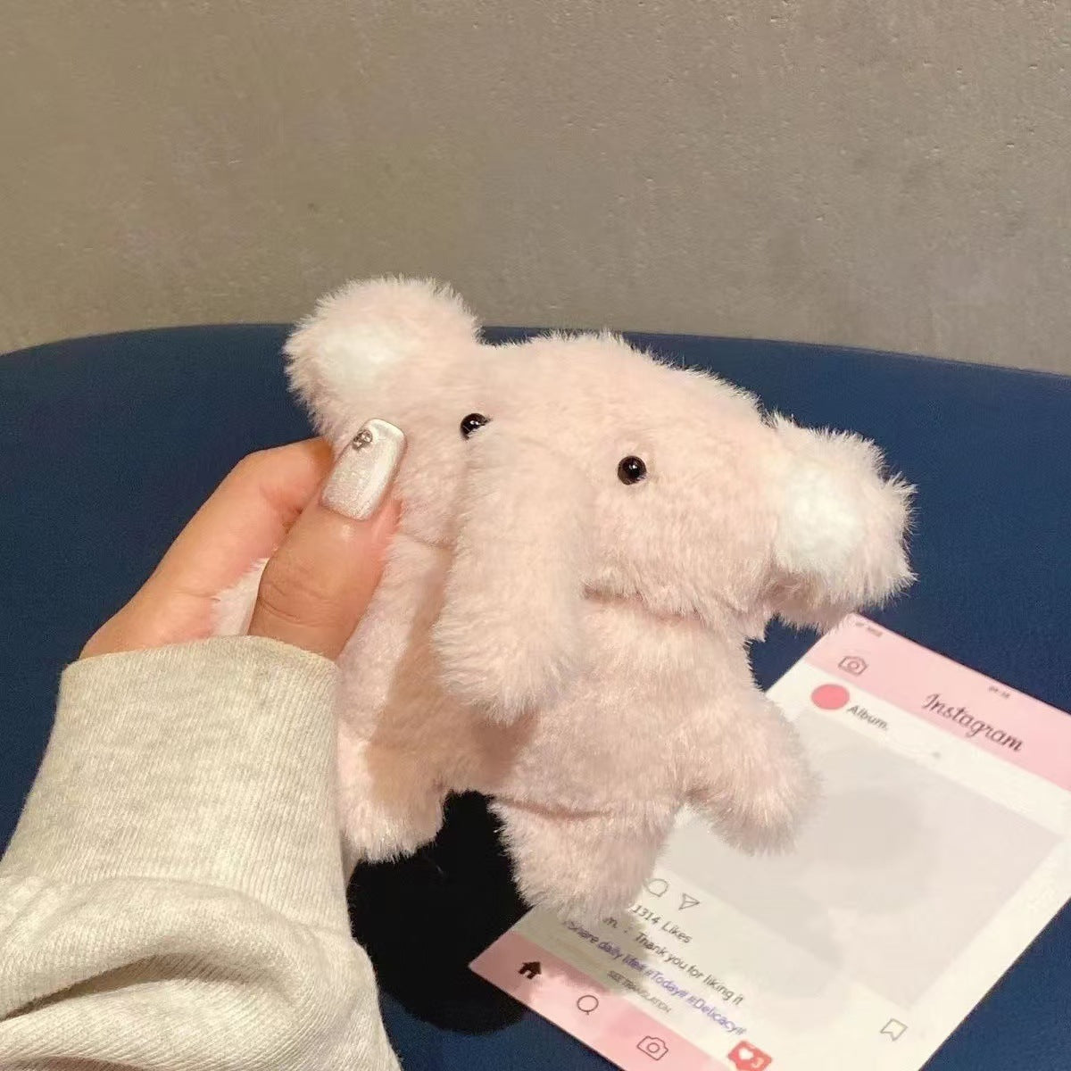 Plush Baby Elephant Wireless Bluetooth Earbuds Case