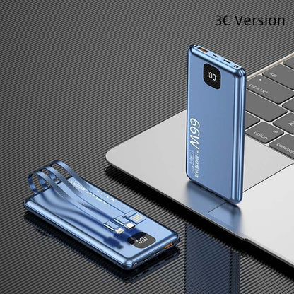 PD66W Fast Charge Power Bank 20000 MA Large Capacity With Cable Mobile Power Supply