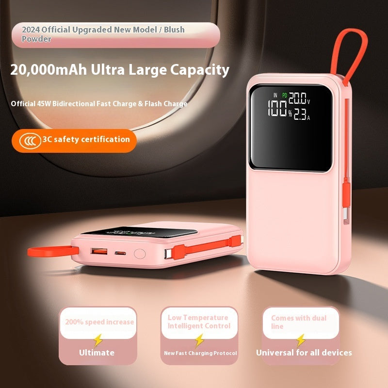 3C Certified 45W Power Bank With Cable 20000 MA Mobile Power Supply