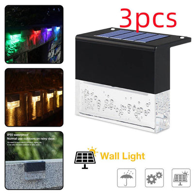 RGB LED Solar Light Step Fence Light 