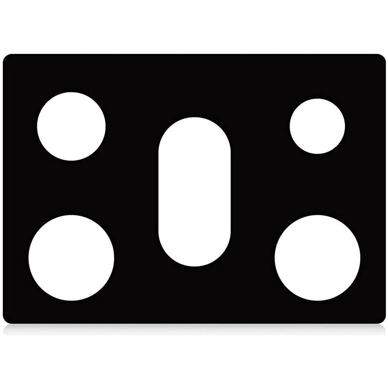 Five-hole Gas Burner Pad for gas stove cleaning, black Teflon with modern simplicity design.