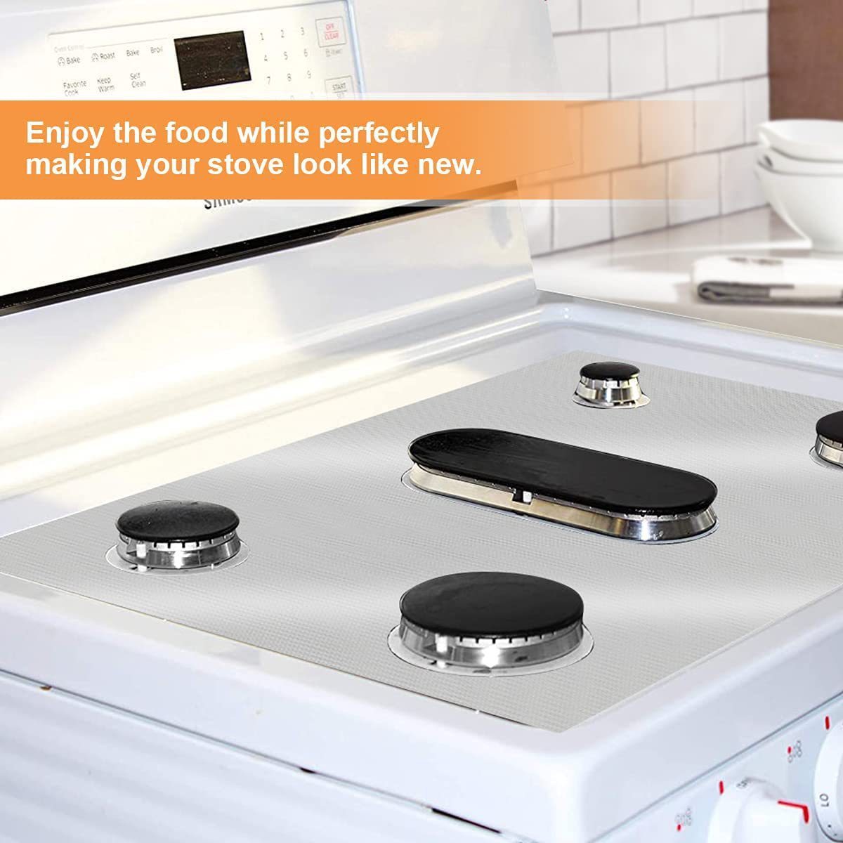 Five-hole Gas Burner Pad for effortless cleaning of gas stove, keeping it looking brand new.