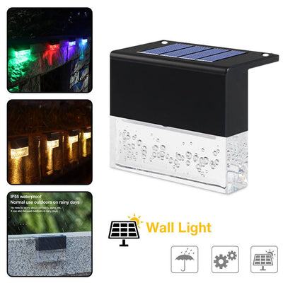 RGB LED Solar Light Step Fence Light 