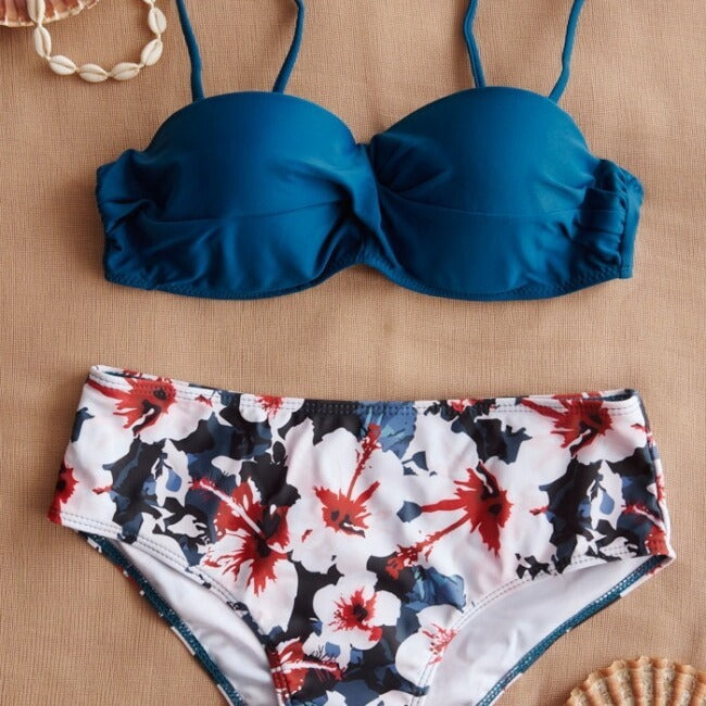 Gradient Surfing Split Bikini Swimsuit