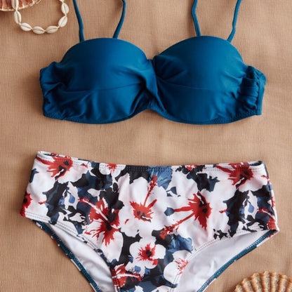 Gradient Surfing Split Bikini Swimsuit